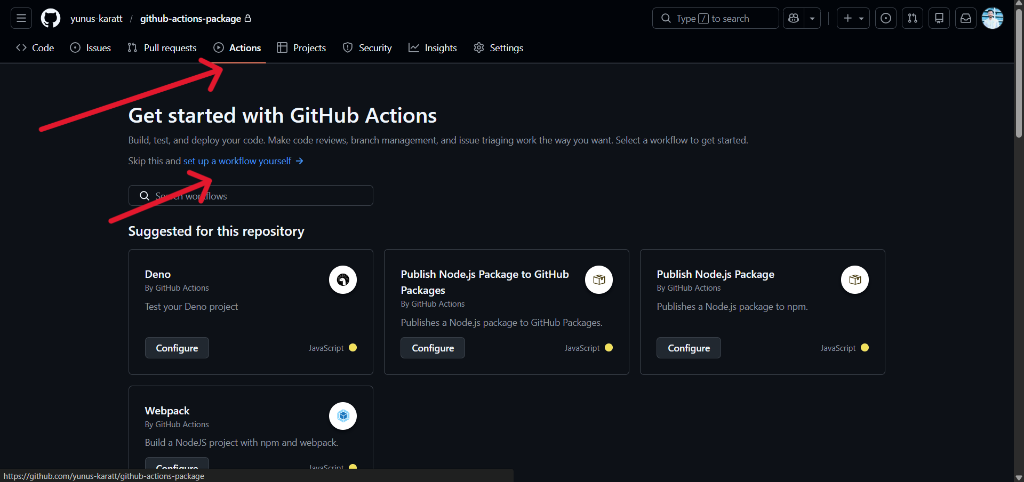 GitHub Actions setup